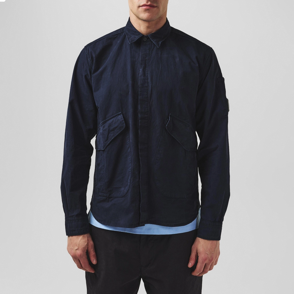 CP Company Microreps Button Overshirt - Ttl Eclipse 888